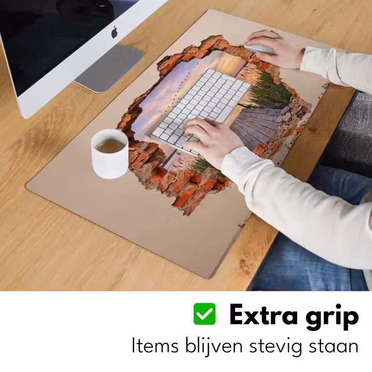 Bureau onderlegger - Muur - Landschap - Illusie — 6