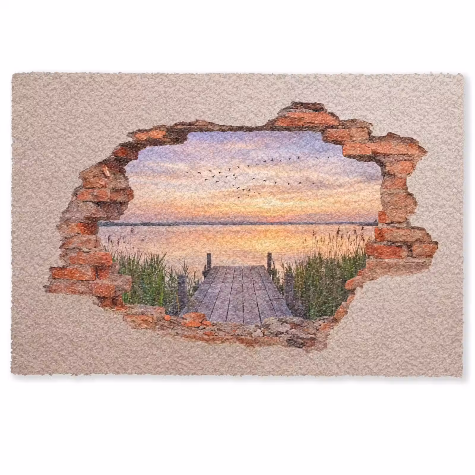 Deurmat - Muur - Landschap - Illusie — 1