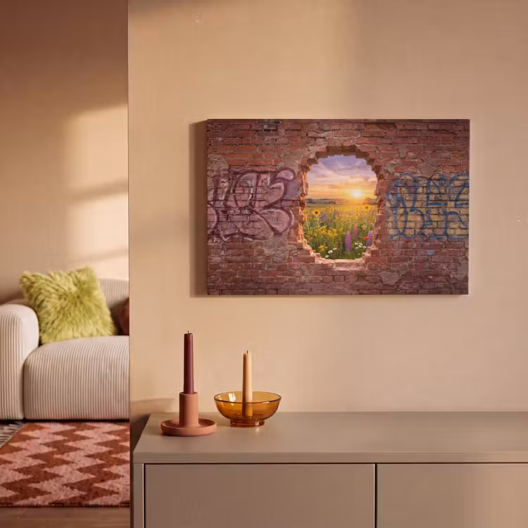Canvas schilderij - Bloemen - Veld - Natuur — 2