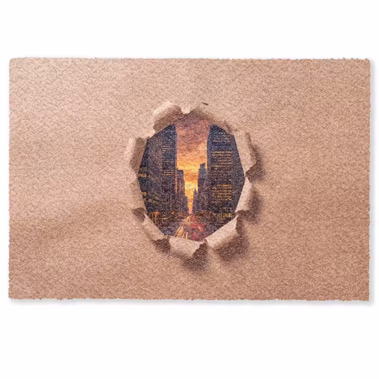 Deurmat - Stad - Zonsondergang - Papier — 1