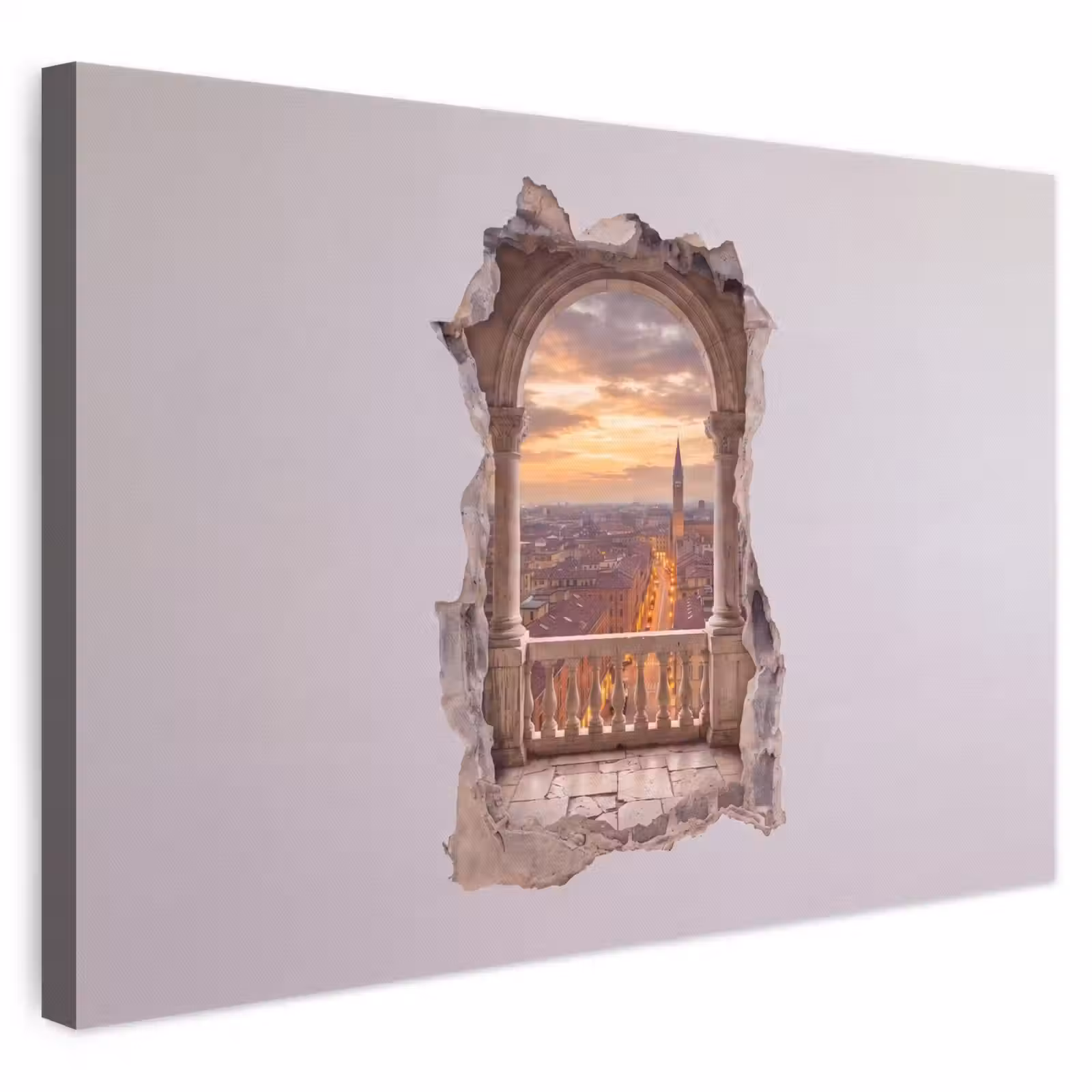 Canvas schilderij - Stad - Zonsondergang - Architectuur — 1