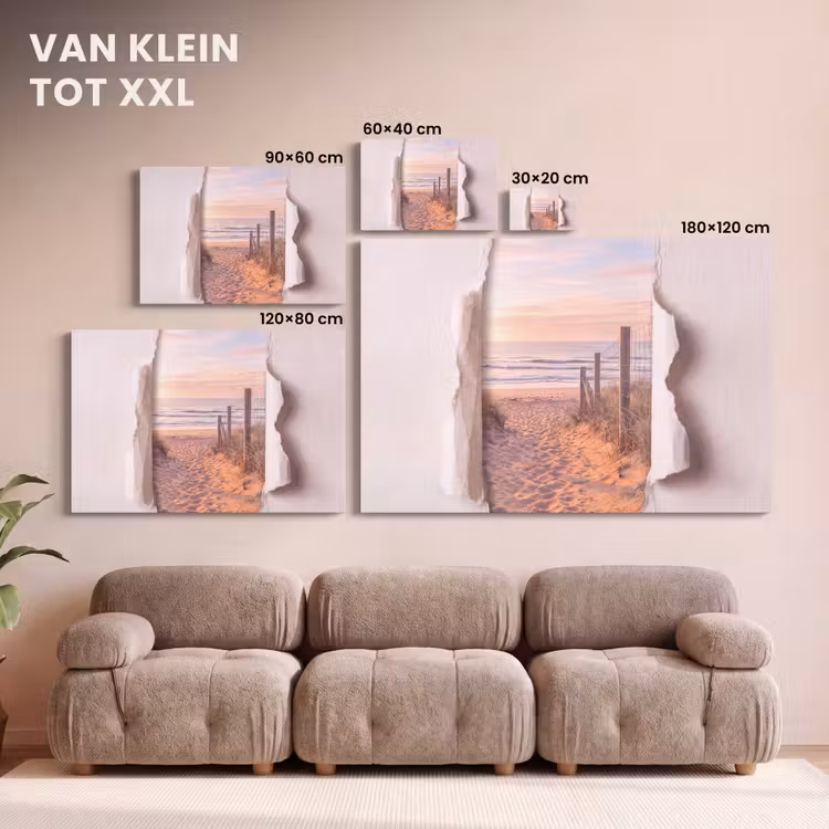 Canvas schilderij - Duin - Pad - Kust — 8