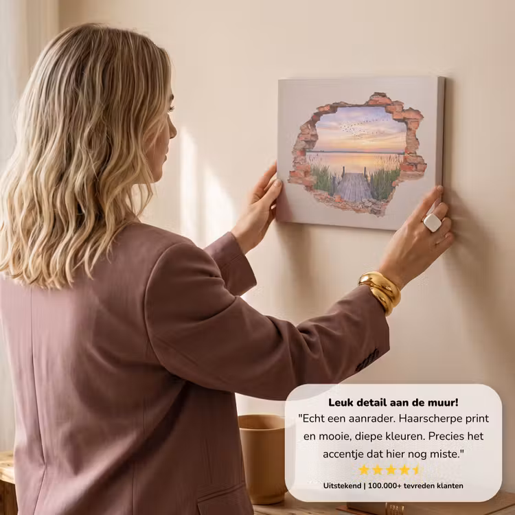 Canvas schilderij - Muur - Landschap - Illusie — 3