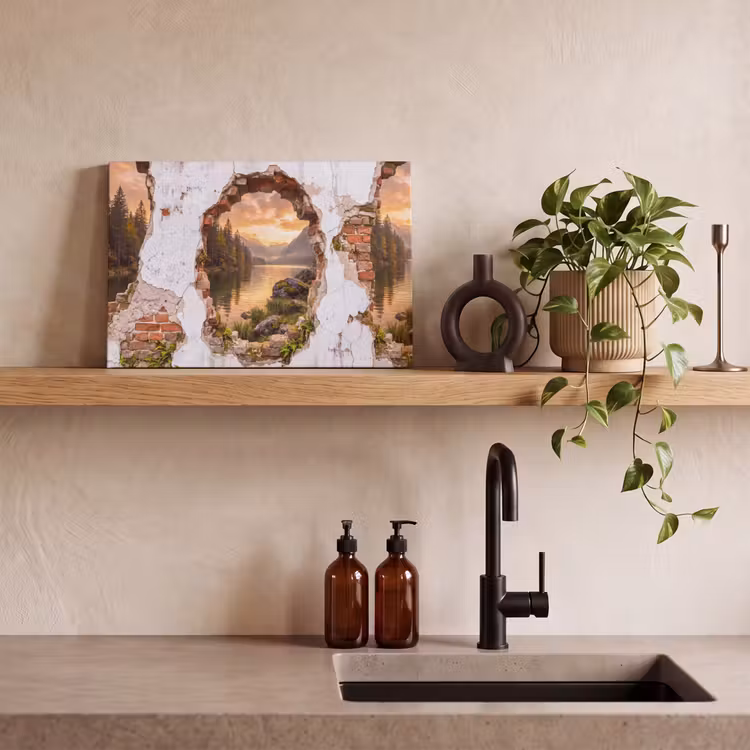 Canvas schilderij - Muur - Landschap - Natuur — 4