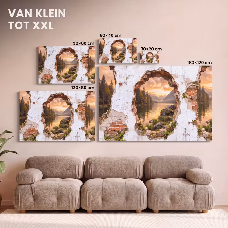 Canvas schilderij - Muur - Landschap - Natuur — 8
