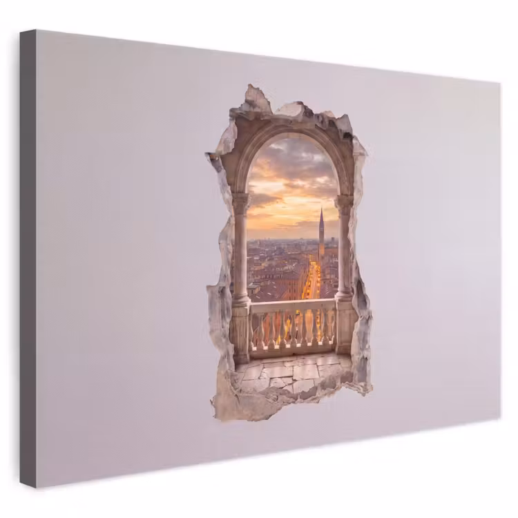 Canvas schilderij - Stad - Zonsondergang - Architectuur — 1