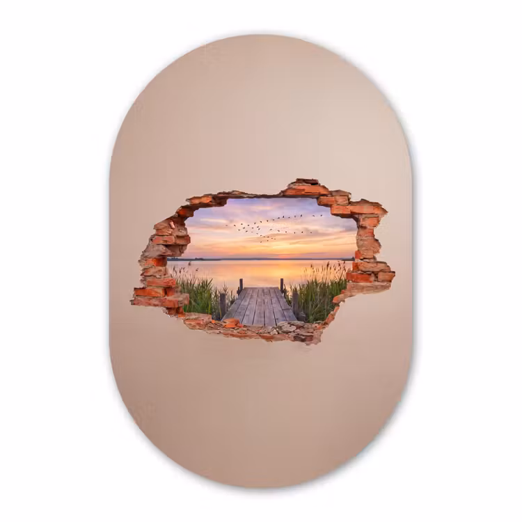 Muurovaal - Glas - Muur - Landschap - Illusie — 1
