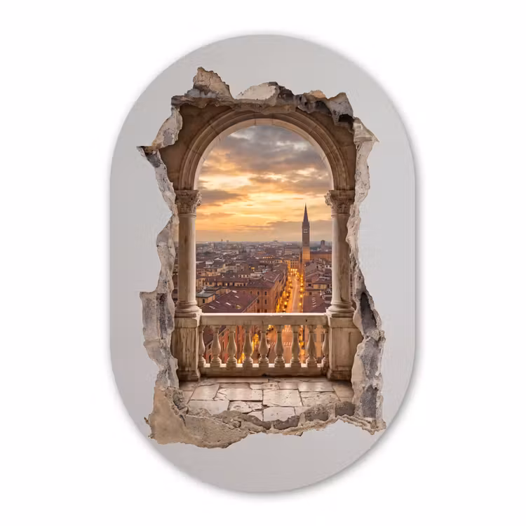 Muurovaal - Glas - Stad - Zonsondergang - Architectuur — 1