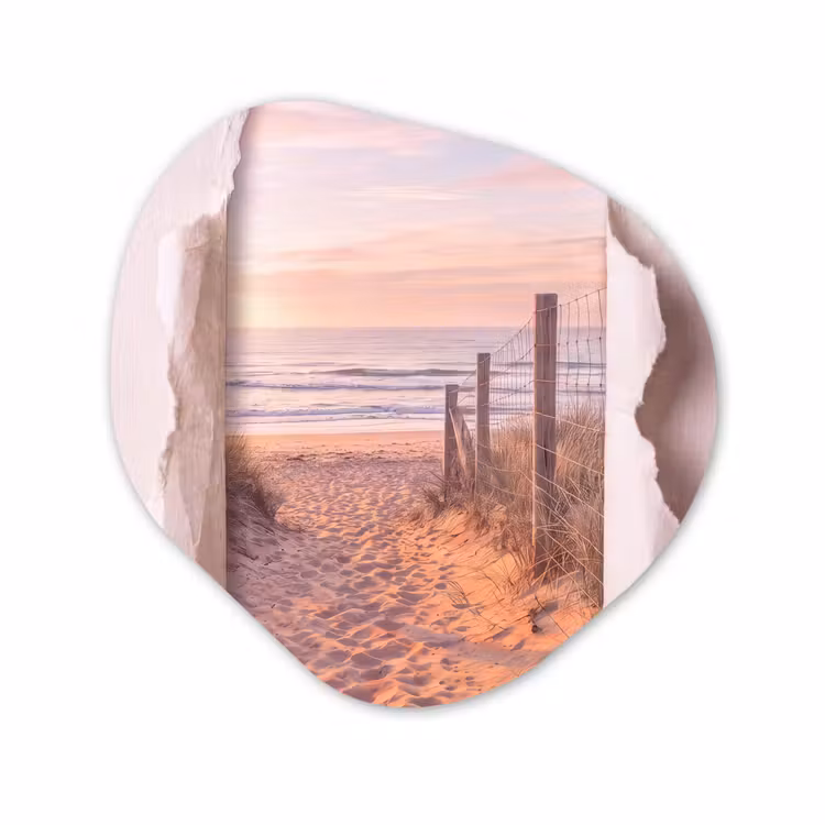 Organisch schilderij - Glas - Duin - Pad - Kust — 1