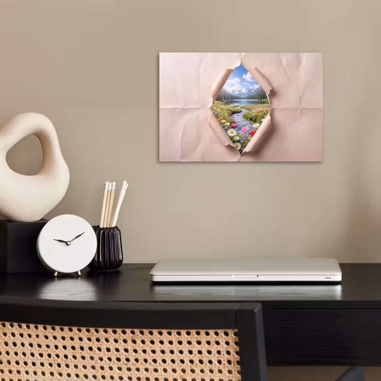 Poster - Bloemen - Rivier - Landschap — 2