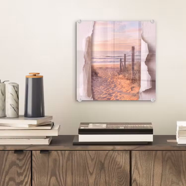 Glas schilderij - Duin - Pad - Kust — 2