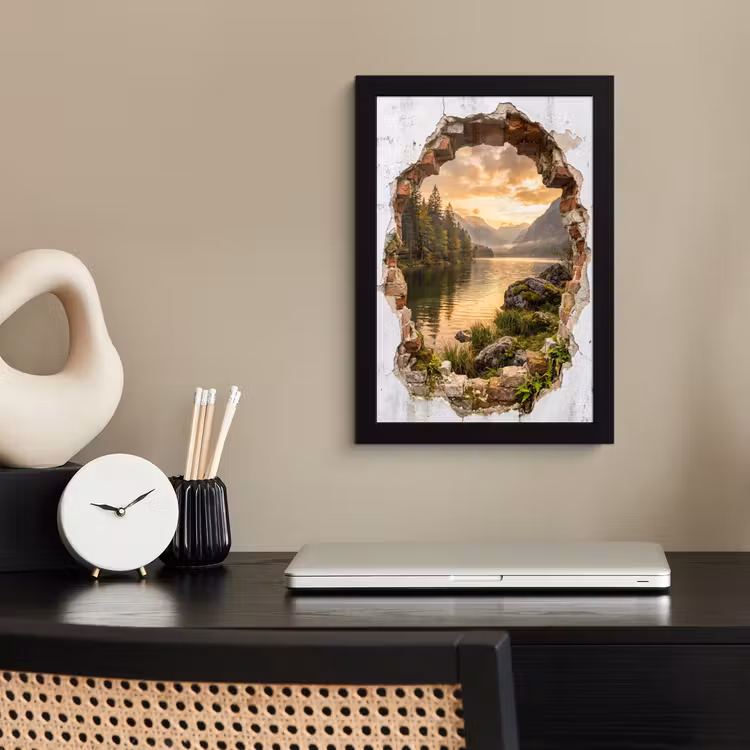 Poster met lijst - Muur - Landschap - Natuur — 2