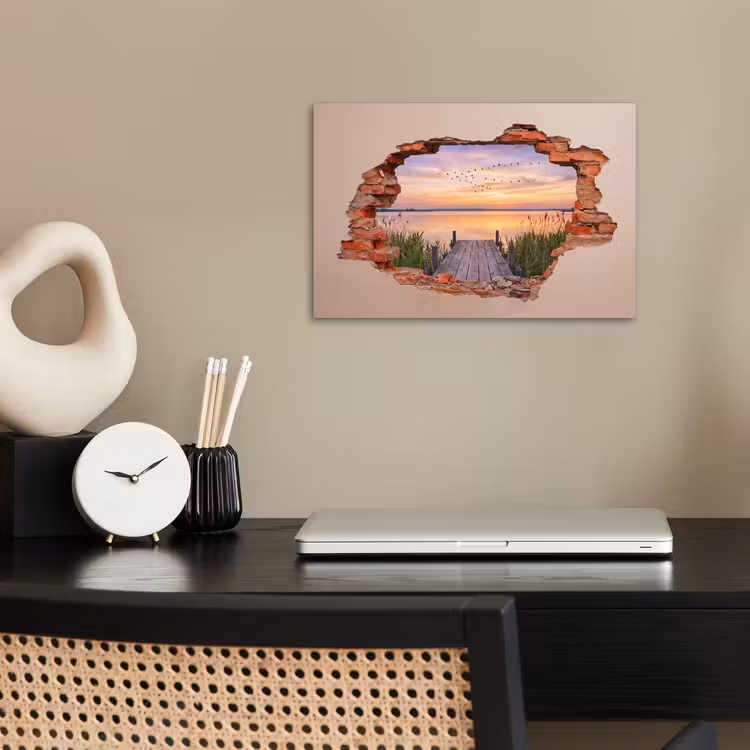 Poster - Muur - Landschap - Illusie — 2