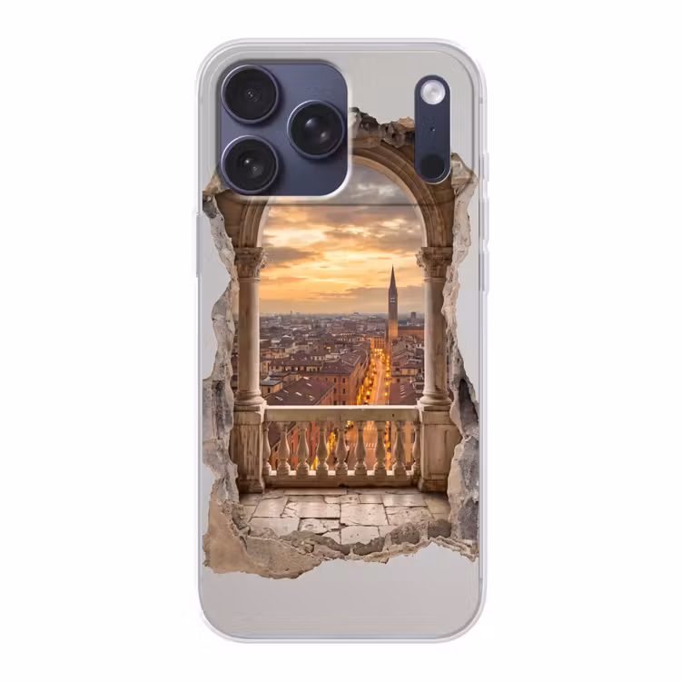 Telefoonhoesje Softcase - Stad - Zonsondergang - Architectuur — 1