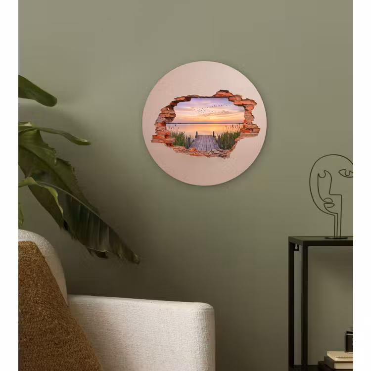 Wandcirkel - Glas - Muur - Landschap - Illusie — 3