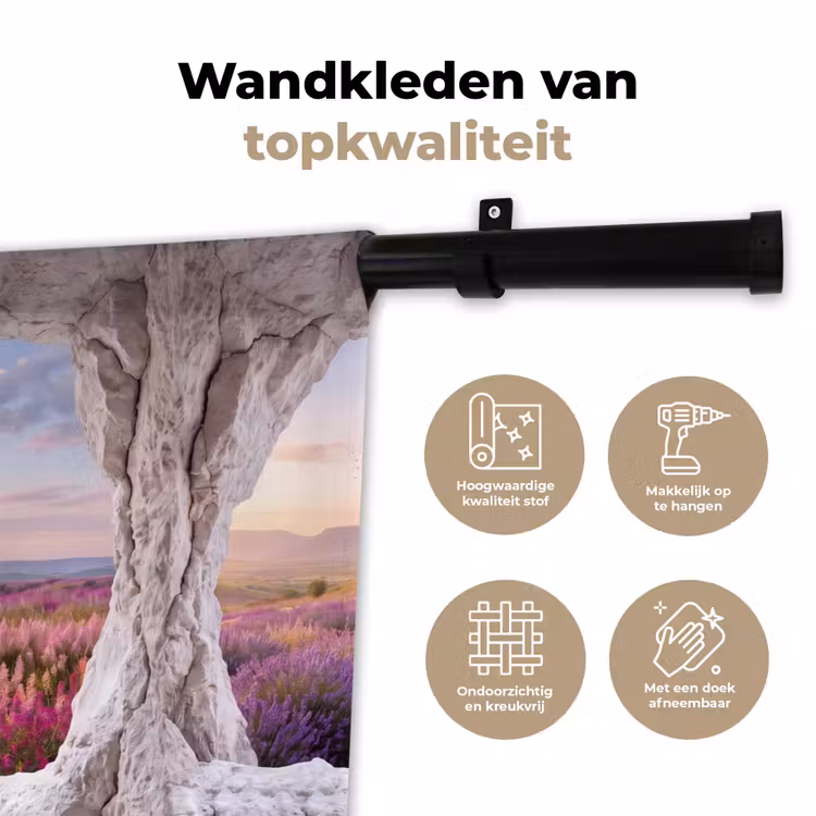 Wandkleed - Bloemen - Pad - Natuur — 3