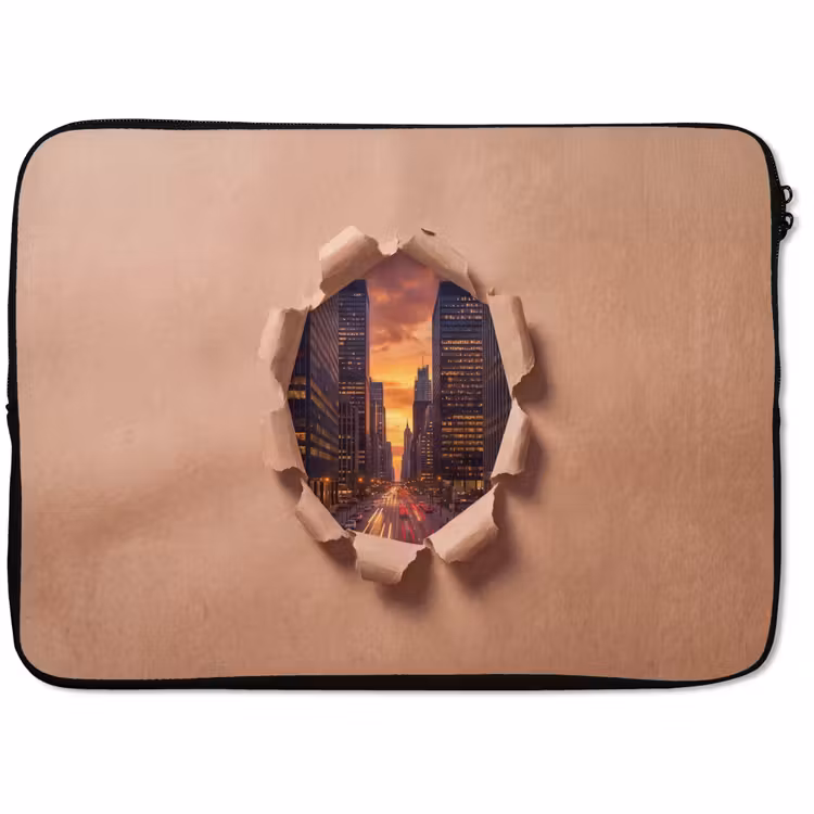 Laptophoes - Stad - Zonsondergang - Papier — 1