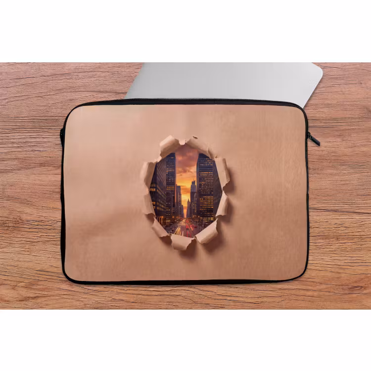Laptophoes - Stad - Zonsondergang - Papier — 2