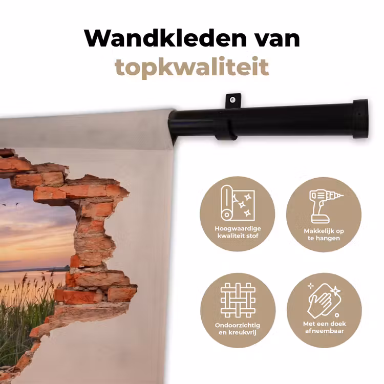Wandkleed - Muur - Landschap - Illusie — 3