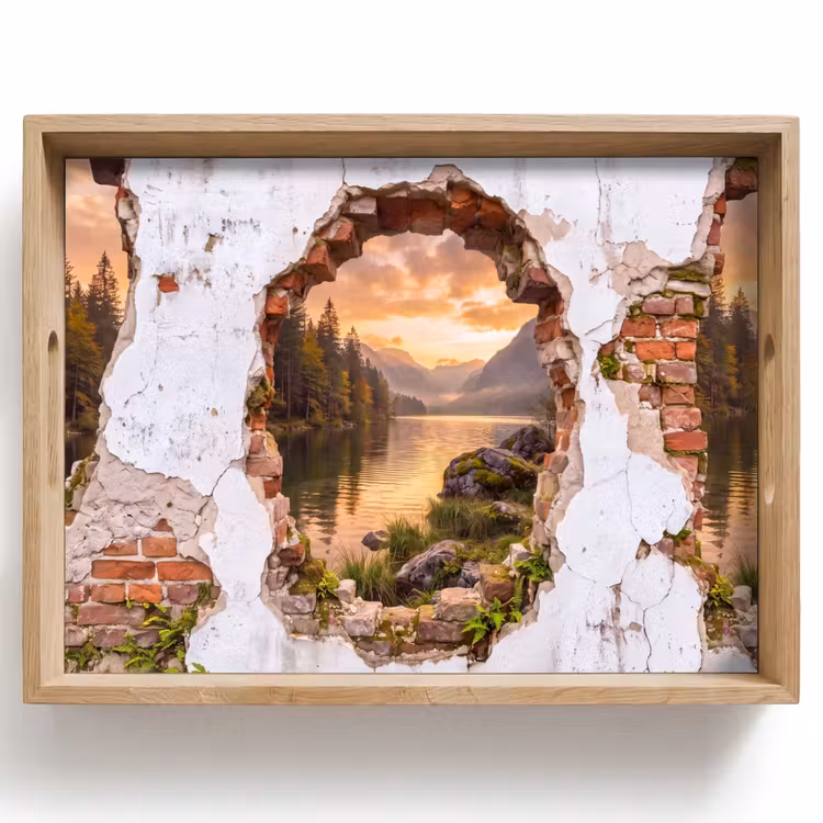 Dienblad - Muur - Landschap - Natuur — 1