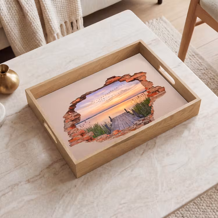 Dienblad - Muur - Landschap - Illusie — 2