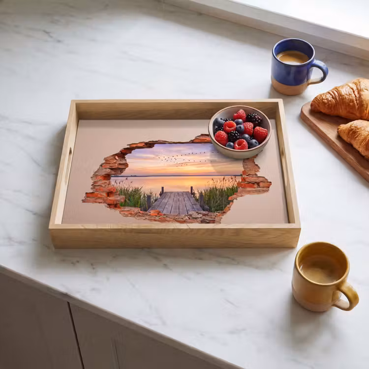 Dienblad - Muur - Landschap - Illusie — 4