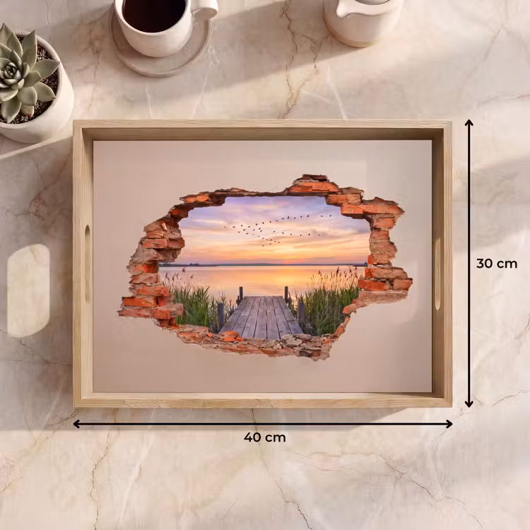 Dienblad - Muur - Landschap - Illusie — 9