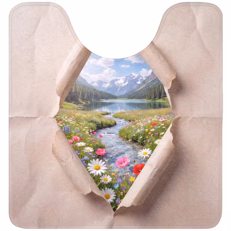 Wc Mat - Bloemen - Rivier - Landschap — 1