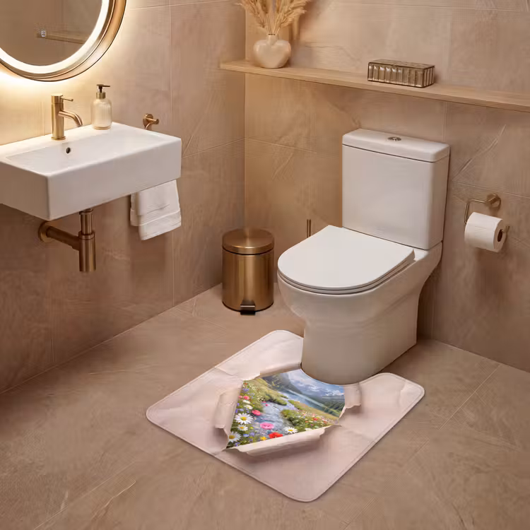 Wc Mat - Bloemen - Rivier - Landschap — 3
