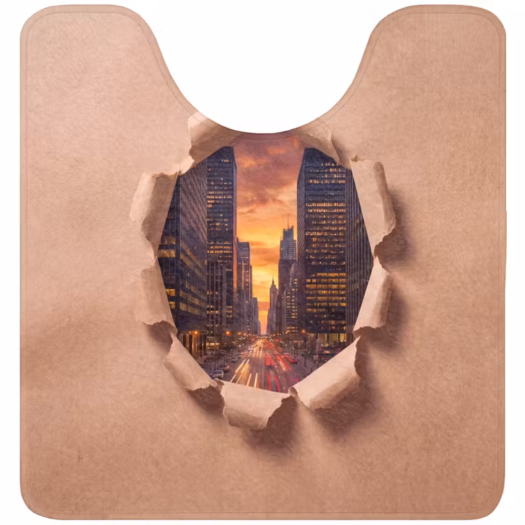 Wc Mat - Stad - Zonsondergang - Papier — 1