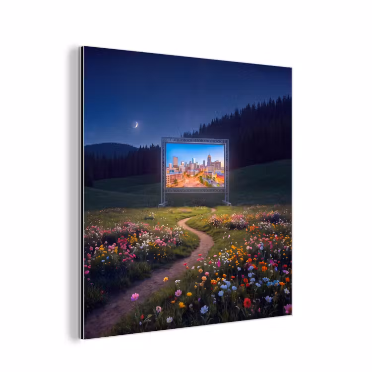 Aluminium schilderij - Scherm - Stad - Natuur — 1
