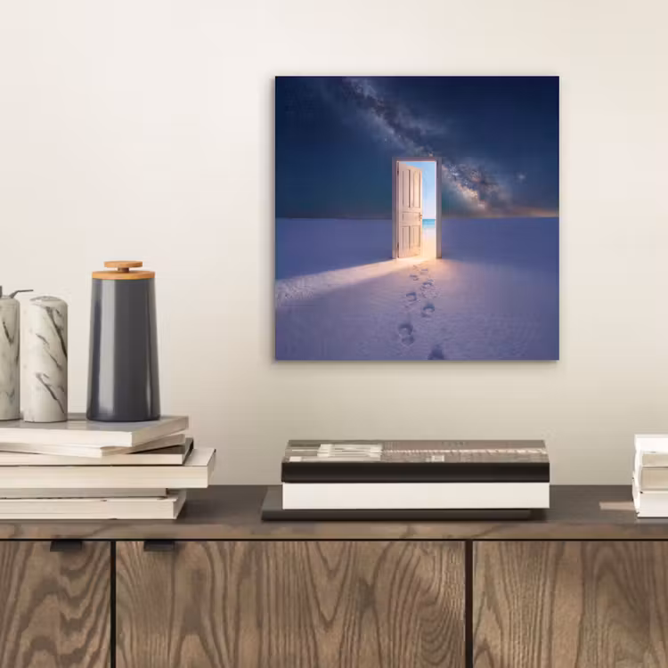Aluminium schilderij - Deur - Sneeuw - Strand — 2