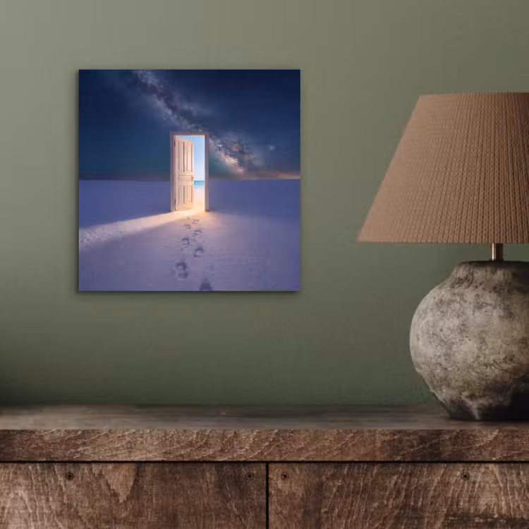 Aluminium schilderij - Deur - Sneeuw - Strand — 3