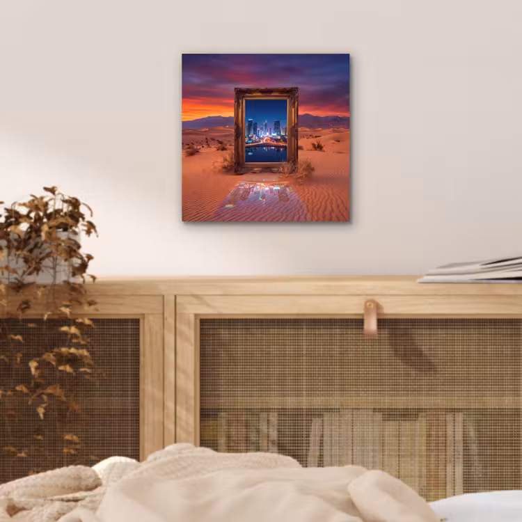 Aluminium schilderij - Kader - Stadsgezicht - Woestijn — 4