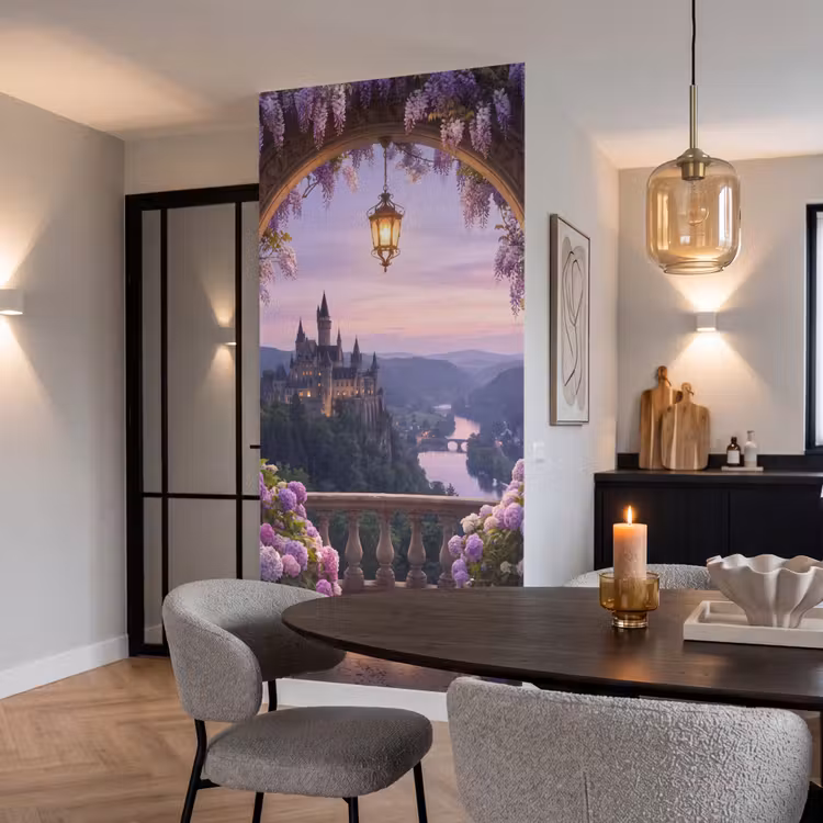 Behang - Kasteel - Rivier - Avond — 5