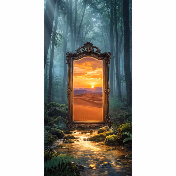 Behang - Spiegel - Bos - Natuur — 2