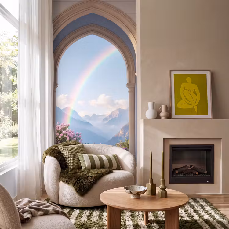 Behang - Boog - Bergen - Regenboog — 1