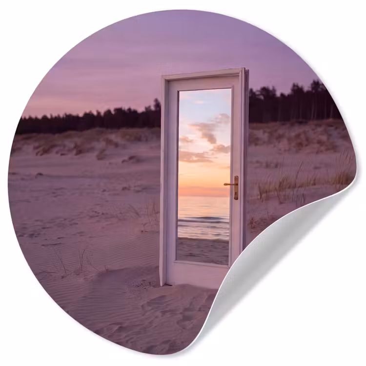 Behangcirkel - Spiegel - Zee - Zonsondergang — 1