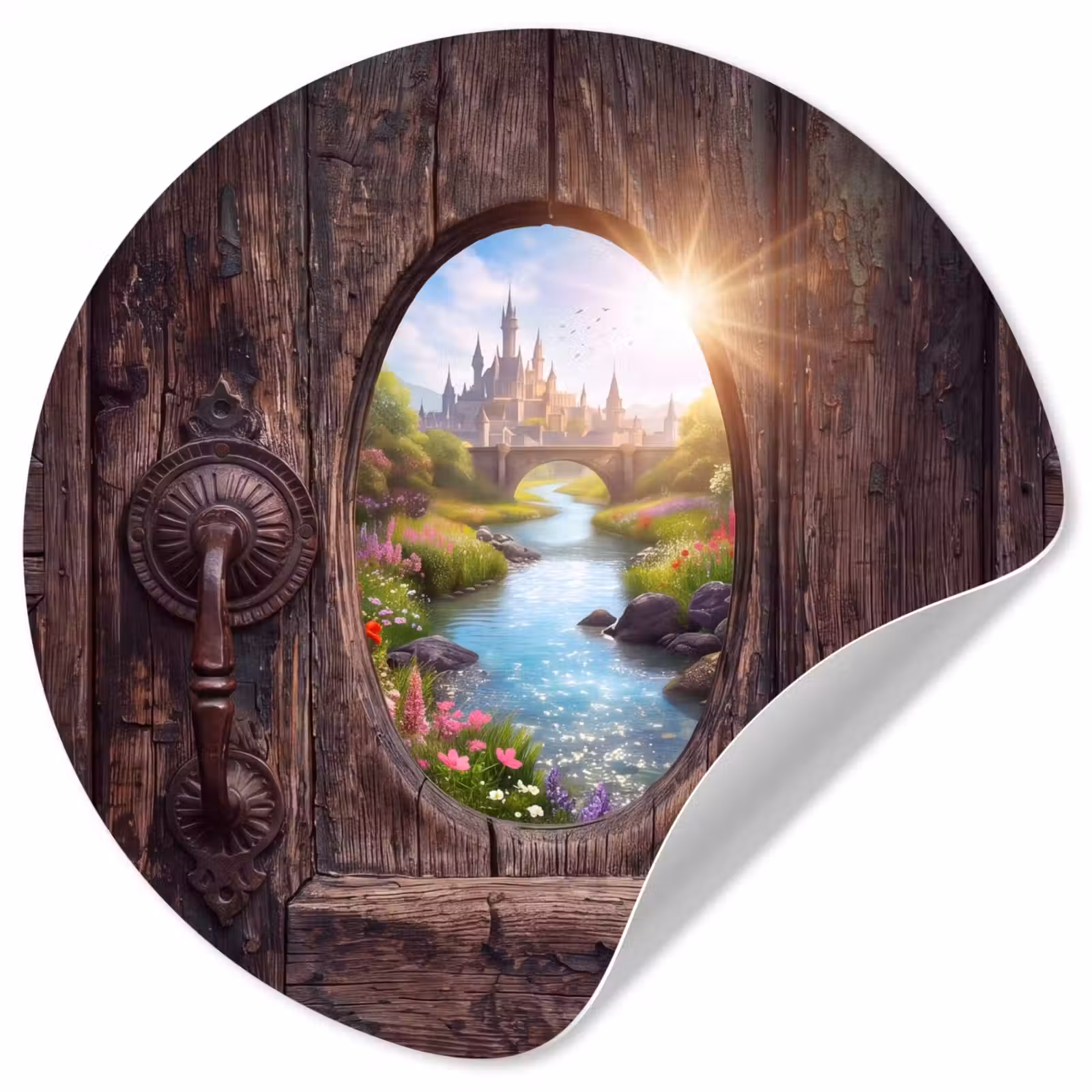 Behangcirkel - Kasteel - Rivier - Natuur — 1