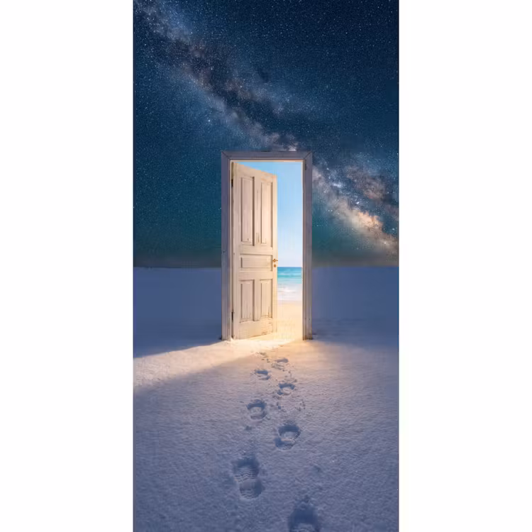 Behang - Deur - Sneeuw - Strand — 2