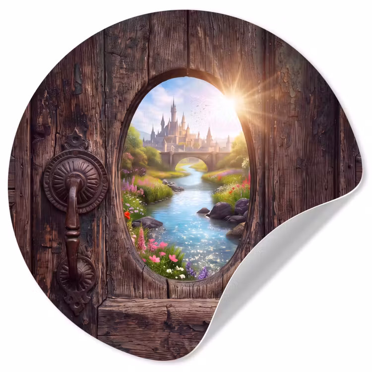 Behangcirkel - Kasteel - Rivier - Natuur — 1