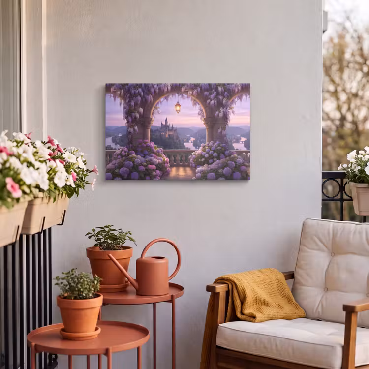 Buiten canvas - Kasteel - Rivier - Avond — 3