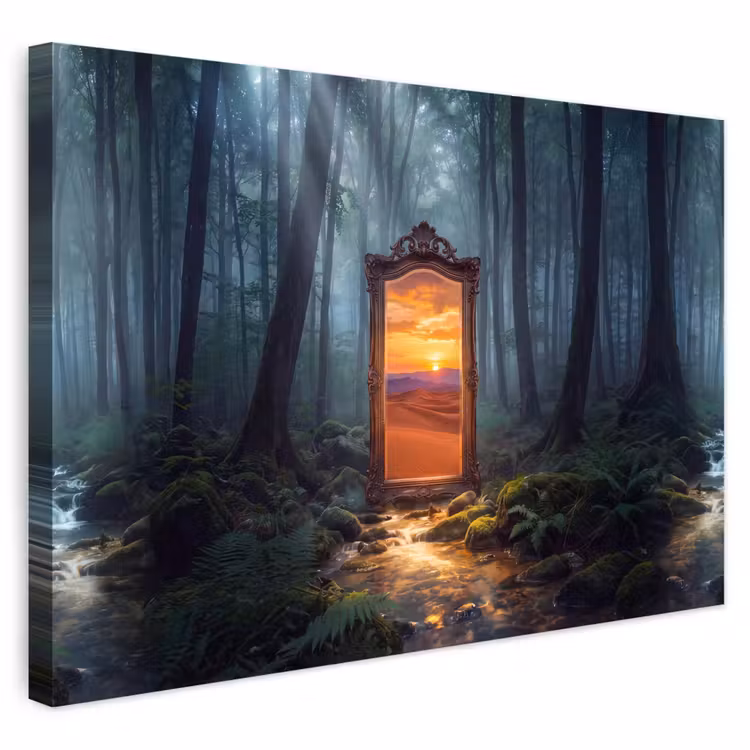Buiten canvas - Spiegel - Bos - Natuur — 1