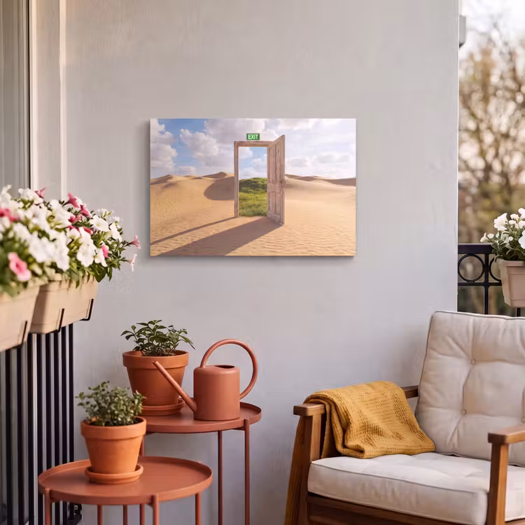Buiten canvas - Deur - Woestijn - Gras — 3