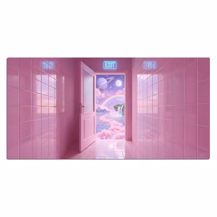 Bureau onderlegger - Roze deur - Fantasie — 2