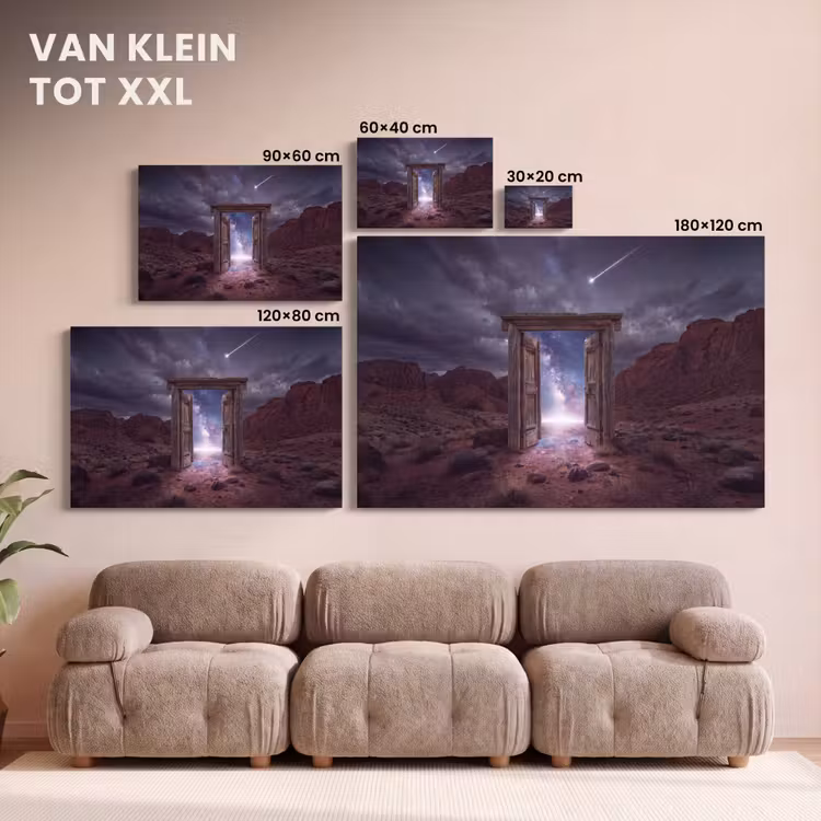 Canvas schilderij - Deur - Melkweg - Woestijn — 8