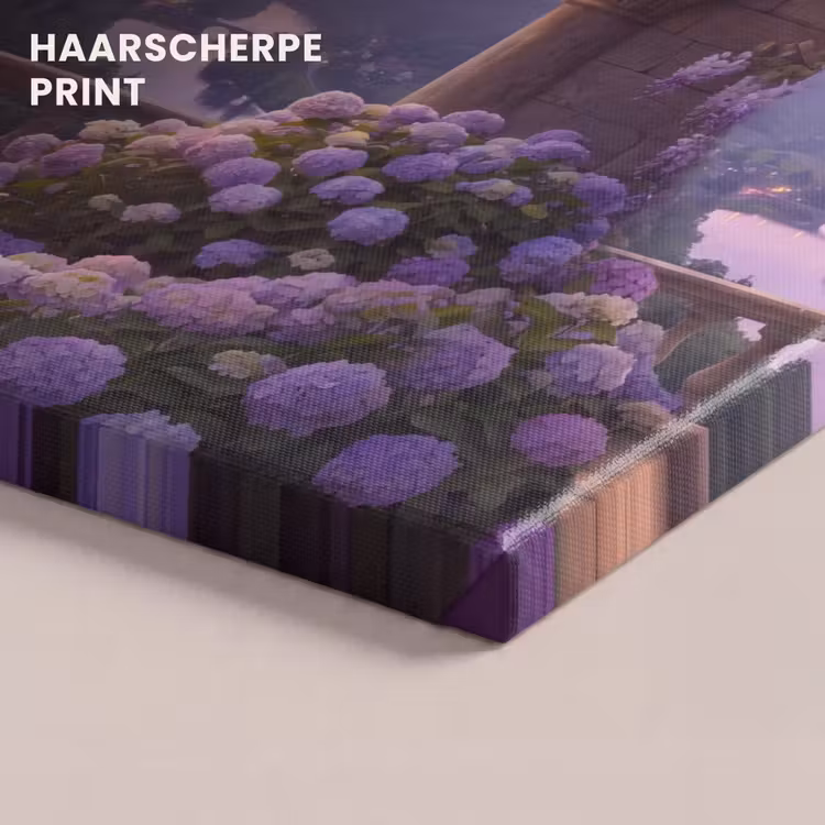 Canvas schilderij - Kasteel - Rivier - Avond — 5