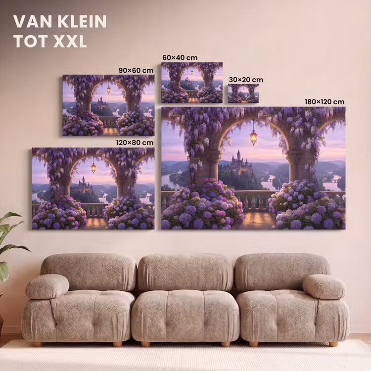 Canvas schilderij - Kasteel - Rivier - Avond — 8