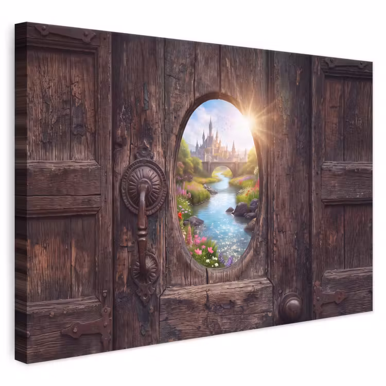 Canvas schilderij - Kasteel - Rivier - Natuur — 1