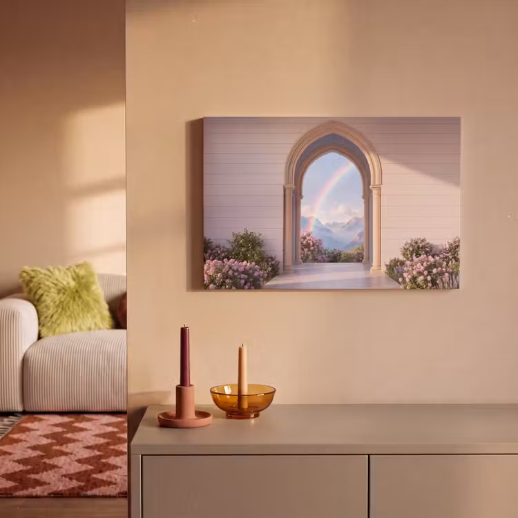Canvas schilderij - Boog - Bergen - Regenboog — 2